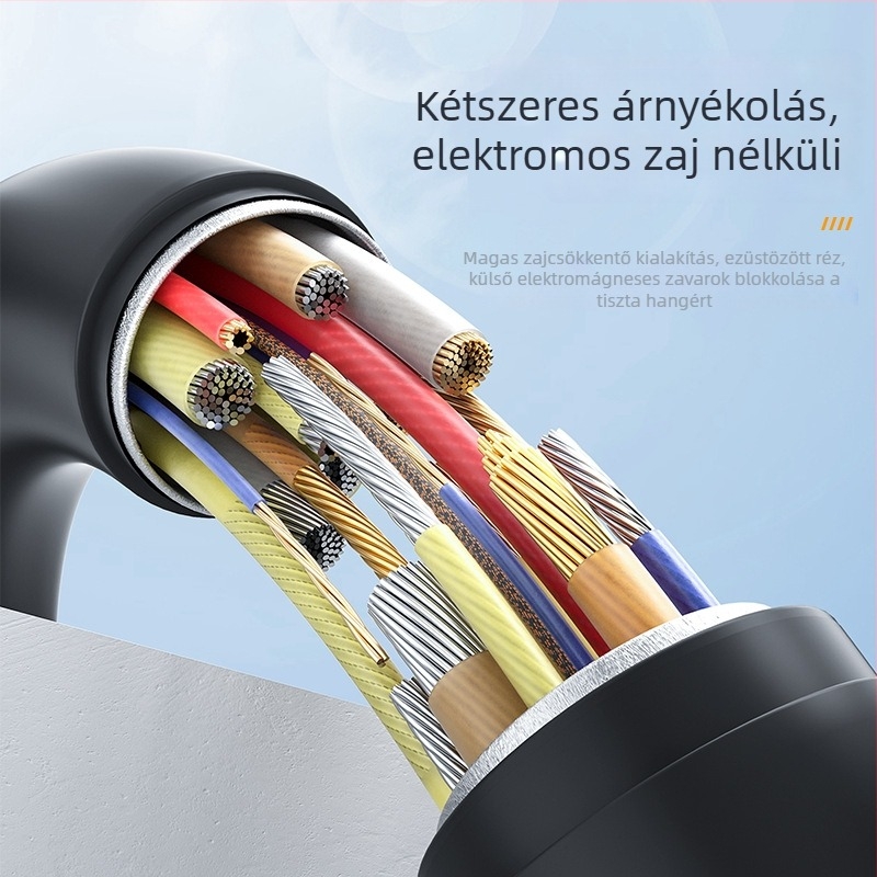 Comton E277 audio kábel, 3,5 mm-től Lightning-ig, aranyozott rézmag, kompatibil iPhone mikrofon és hangkártya