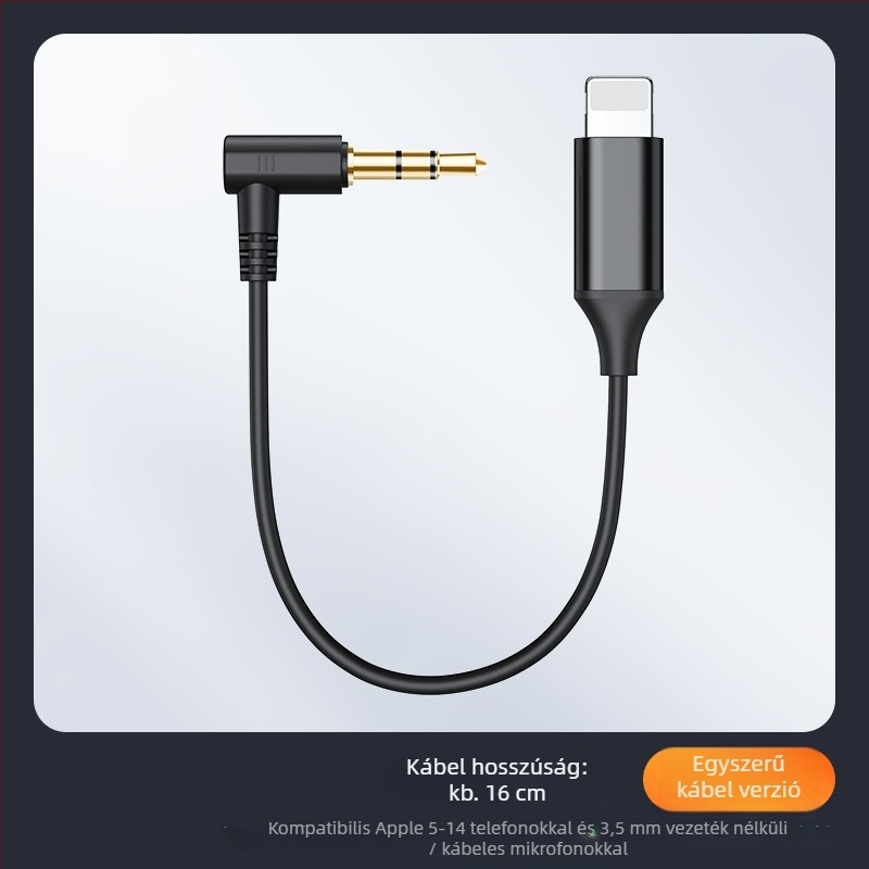 Comton E277 audio kábel, 3,5 mm-től Lightning-ig, aranyozott rézmag, kompatibil iPhone mikrofon és hangkártya