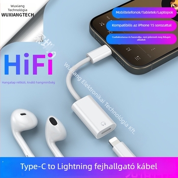 Type-C to Lightning fejhallgató adapter Apple fejhallgatókhoz – Univerzális kompatibilitás