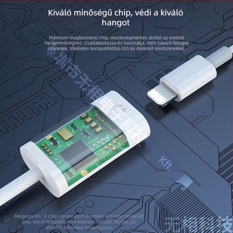 Type-C to Lightning fejhallgató adapter Apple fejhallgatókhoz – Univerzális kompatibilitás