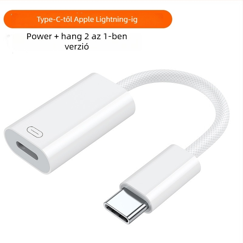 Type-C to Lightning fejhallgató adapter Apple fejhallgatókhoz – Univerzális kompatibilitás