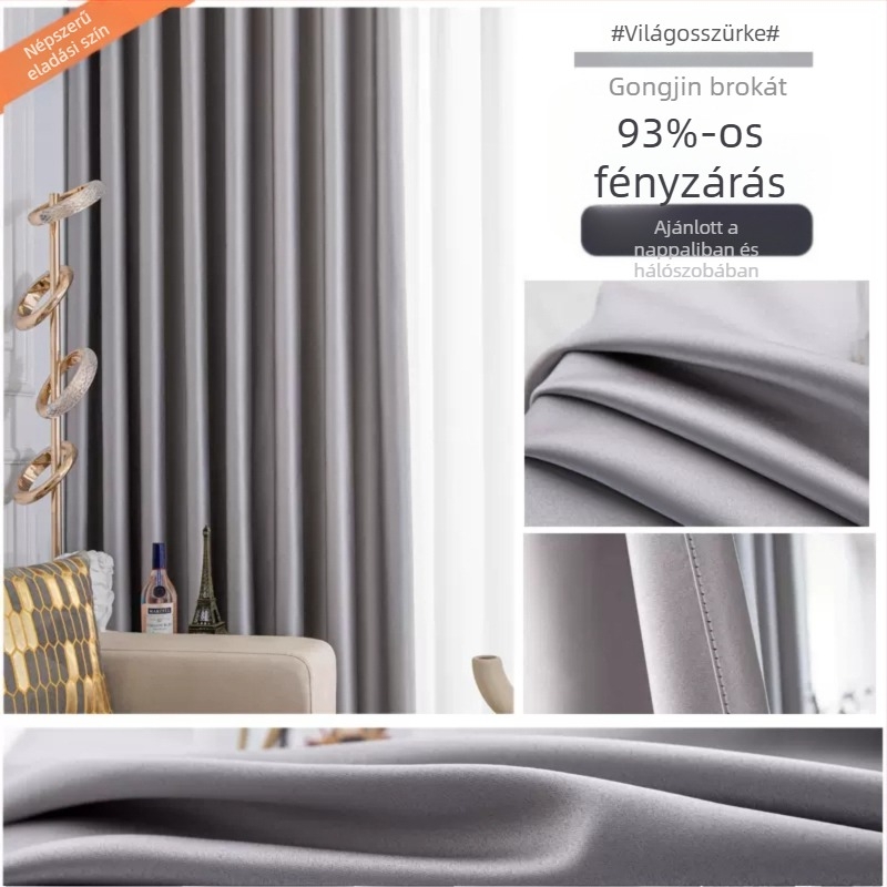 Szállodai és irodai sötétítő függöny – műselyem, egyszínű, poliészter, magas árnyékolás 70-90%, hőszigetelés, projektekhez szabható