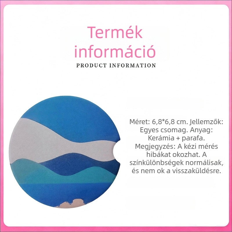 Kerámiából készült autós pohártartó - kreatív kialakítás, hőszigetelés és vízállóság, személyre szabott mintázat, formák: kör, négyzetes vagy szabálytalan