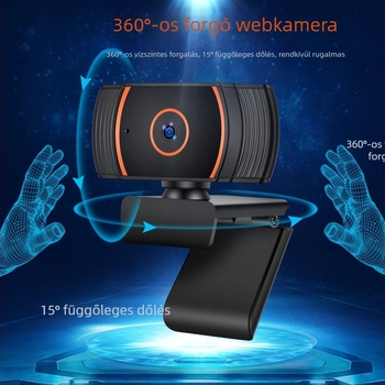 HD számítógépes webkamera autofókusz, USB, beépített mikrofon, 8 MP érzékelő, 1600x1200 @ 30fps, driver nélküli