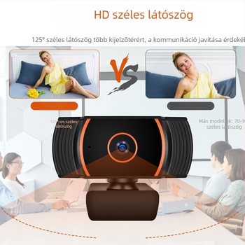 HD számítógépes webkamera autofókusz, USB, beépített mikrofon, 8 MP érzékelő, 1600x1200 @ 30fps, driver nélküli