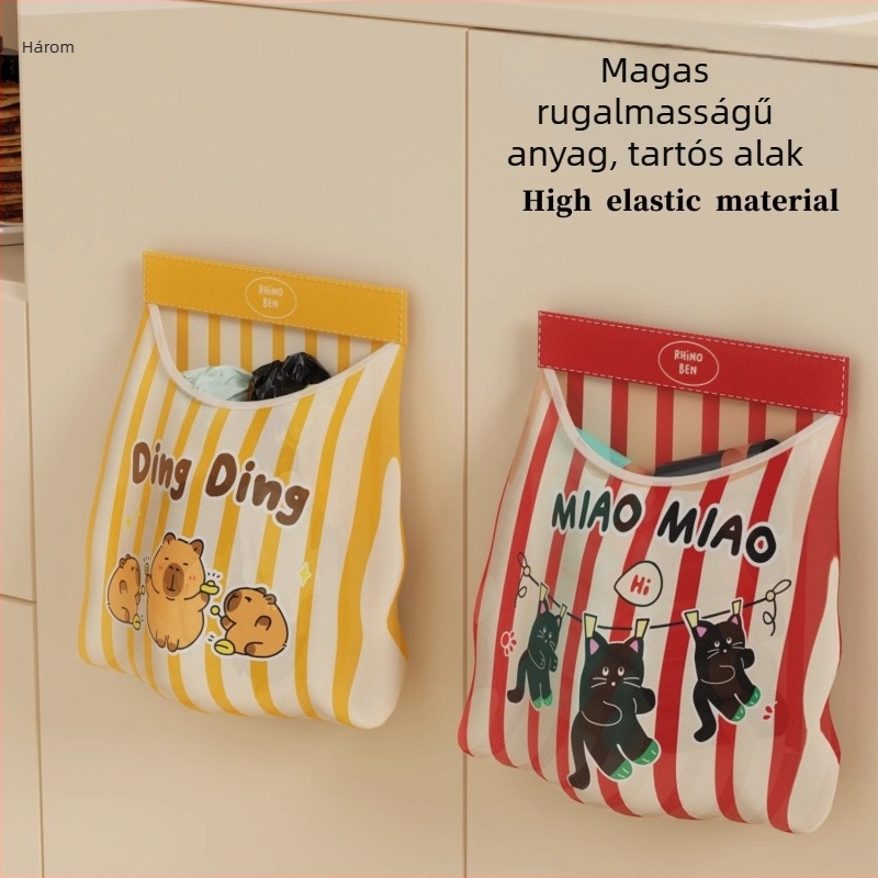 Konyhai falra szerelhető tároló táska – Warp szövésű háló + Velcro, többfunkciós