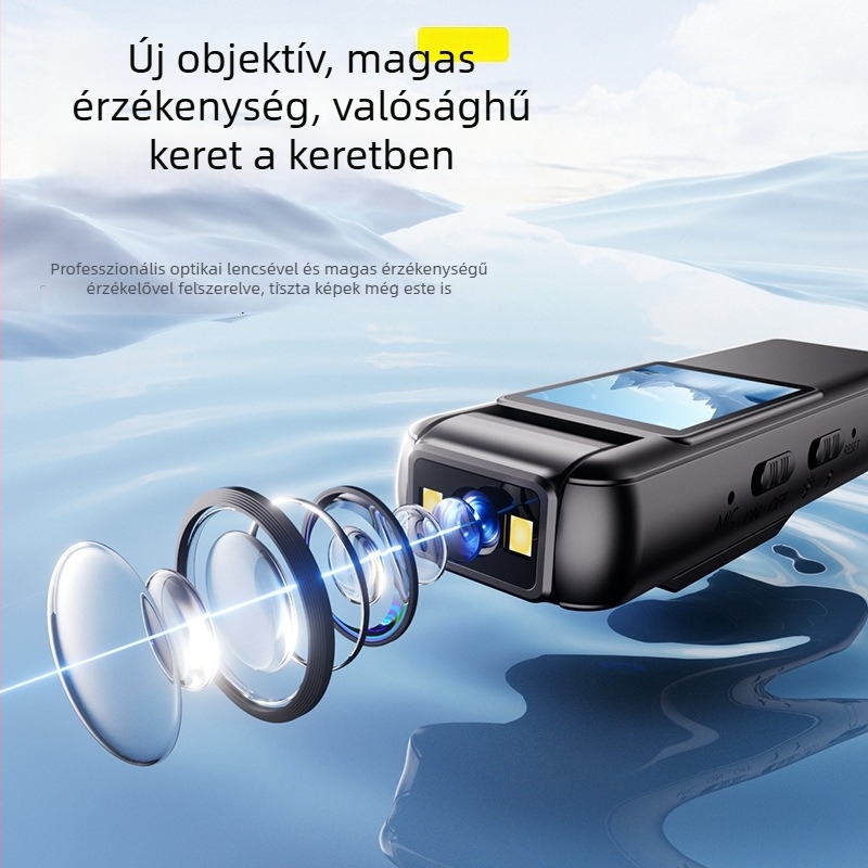 Kézben tartható kültéri HD kamera kijelzővel és mágneses hátsó klipekkel (1080P, forgatható, 30fps, Type-C, beépített mikrofon)