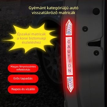 Autóajtó védőcsík fényvisszaverő mintával — Diamond Reflective Paste sorozat, karosszériára ragasztható matrica, testreszabható