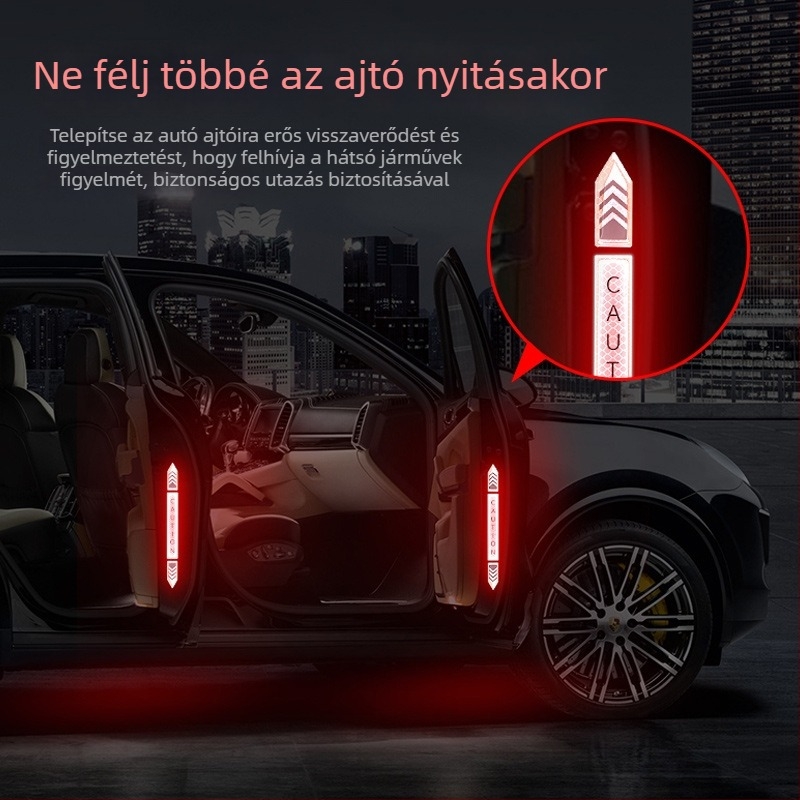 Autóajtó védőcsík fényvisszaverő mintával — Diamond Reflective Paste sorozat, karosszériára ragasztható matrica, testreszabható