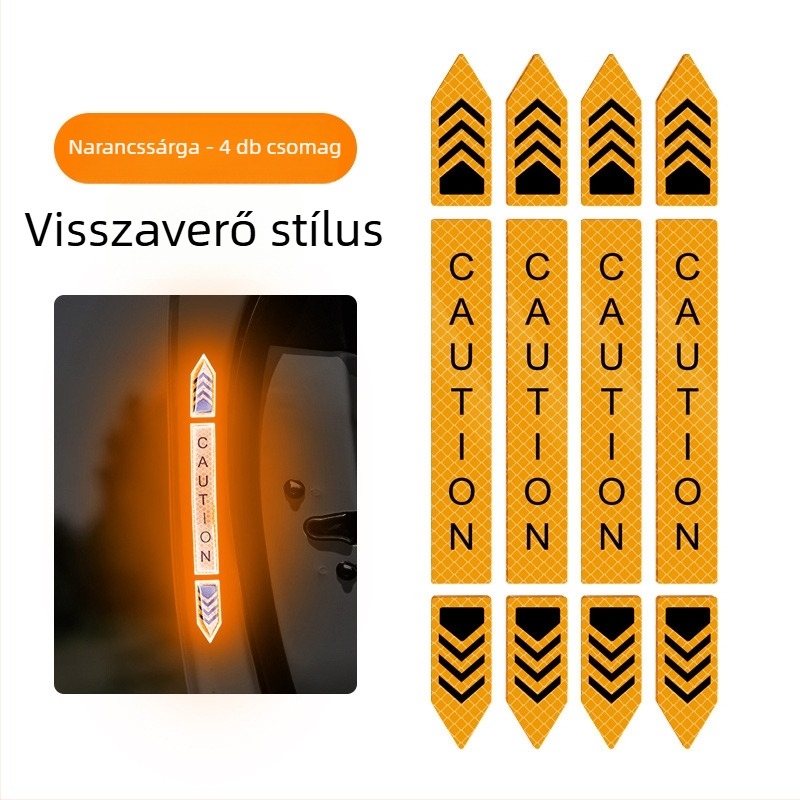 Autóajtó védőcsík fényvisszaverő mintával — Diamond Reflective Paste sorozat, karosszériára ragasztható matrica, testreszabható