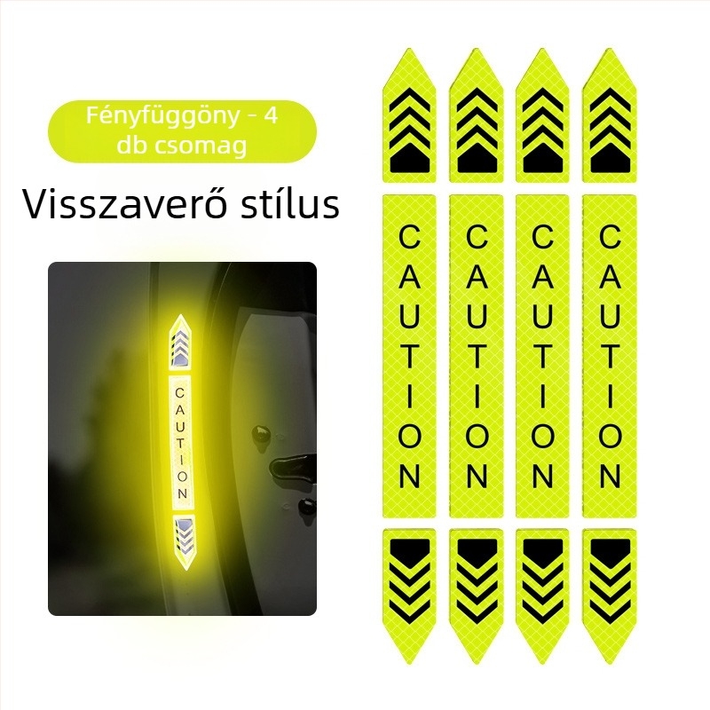 Autóajtó védőcsík fényvisszaverő mintával — Diamond Reflective Paste sorozat, karosszériára ragasztható matrica, testreszabható