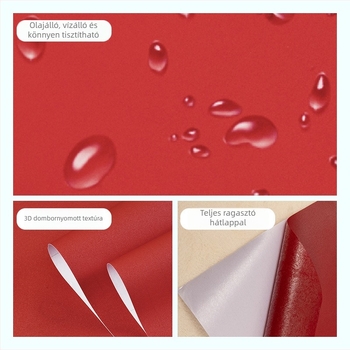 Vízálló PVC falmatrica – öntapadós mélyvörös nappali tapéta