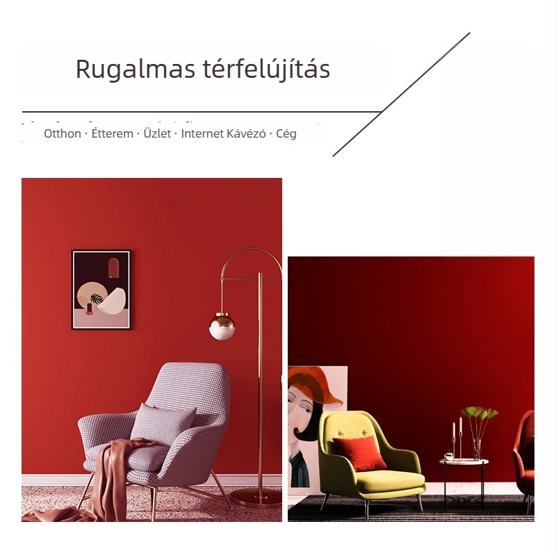 Vízálló PVC falmatrica – öntapadós mélyvörös nappali tapéta