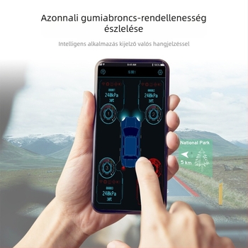 Bluetooth vezeték nélküli, beépített nyomásérzékelő TPMS - abroncsnyomás-figyelő autókhoz és teherautókhoz digitális kijelzővel