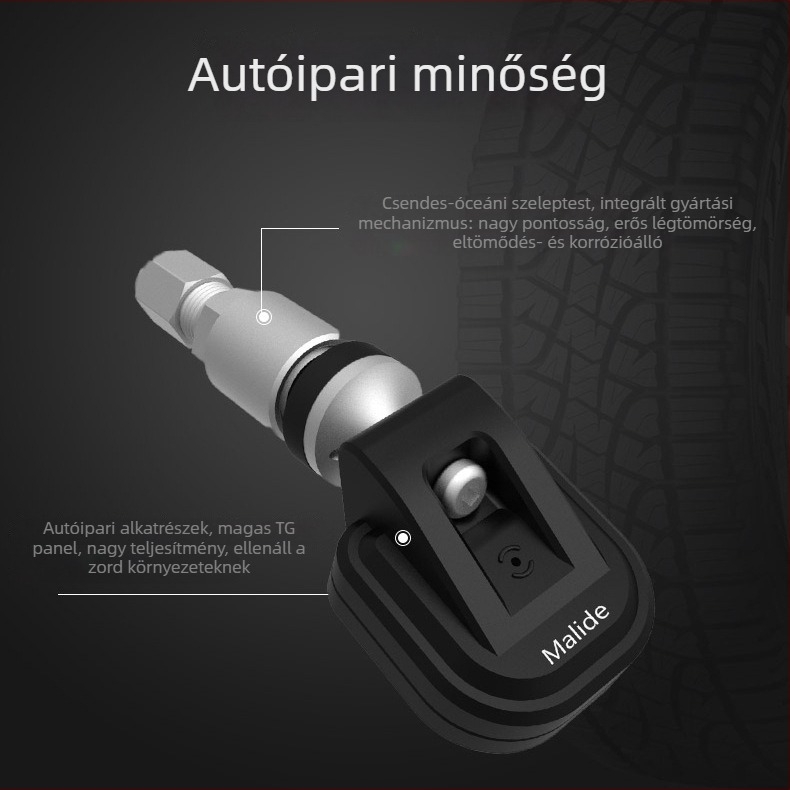 Bluetooth vezeték nélküli, beépített nyomásérzékelő TPMS - abroncsnyomás-figyelő autókhoz és teherautókhoz digitális kijelzővel