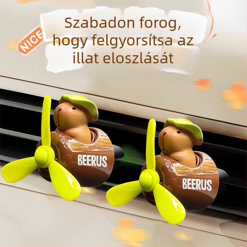 Capybara repülőgép témájú autó aromaterápiás dísze — Modern műanyag, autó dekor, nem személyreszabható