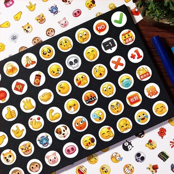 Gyerekeknek szóló emoji matricák készlet | PVC matricák naplóhoz egyedi rajzokkal (Anyag: PVC; Feldolgozás: személyre szabott rajzok; Számla: biztosított; Garanciák: 3)