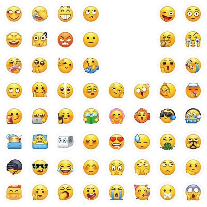 Gyerekeknek szóló emoji matricák készlet | PVC matricák naplóhoz egyedi rajzokkal (Anyag: PVC; Feldolgozás: személyre szabott rajzok; Számla: biztosított; Garanciák: 3)