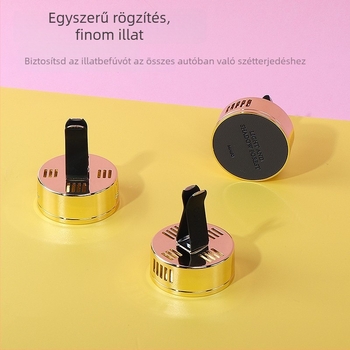 Autós aromaterápiás dekoráció klipsz a levegő kimenetére, fém tartó, jázmin illat, 10–20 ml, 61–90 nap párolgási idő (10–20 ml; 61–90 nap; jázmin; levegőnyílás; fém)
