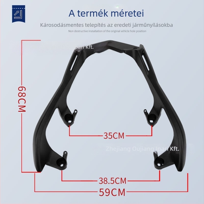 Yamaha TMAX hátsó rack, alumíniumötvözet, osztott kialakítás, első generáció