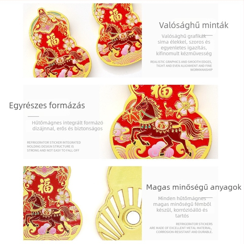 Ló éve – Autó illatosító diffúzor dísztök formában – fém illat tartó, a levegőbeömlőhöz illeszthető, 10–20 ml, szag eltávolítás, aromás dekoráció