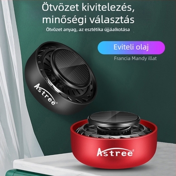 Napelemes autóillatosító — illatanyag-difuzor a műszerfalhoz galaktikus fénnyel, formaldehid-eltávolítás, kerek alap, könnyű luxus stílus