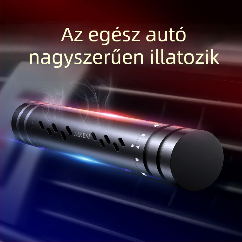 Autó illatosító illatpálca a légkivezetőre rögzíthető, fém mini dekorációval, klipszes kivitel, musk és citrom illattal