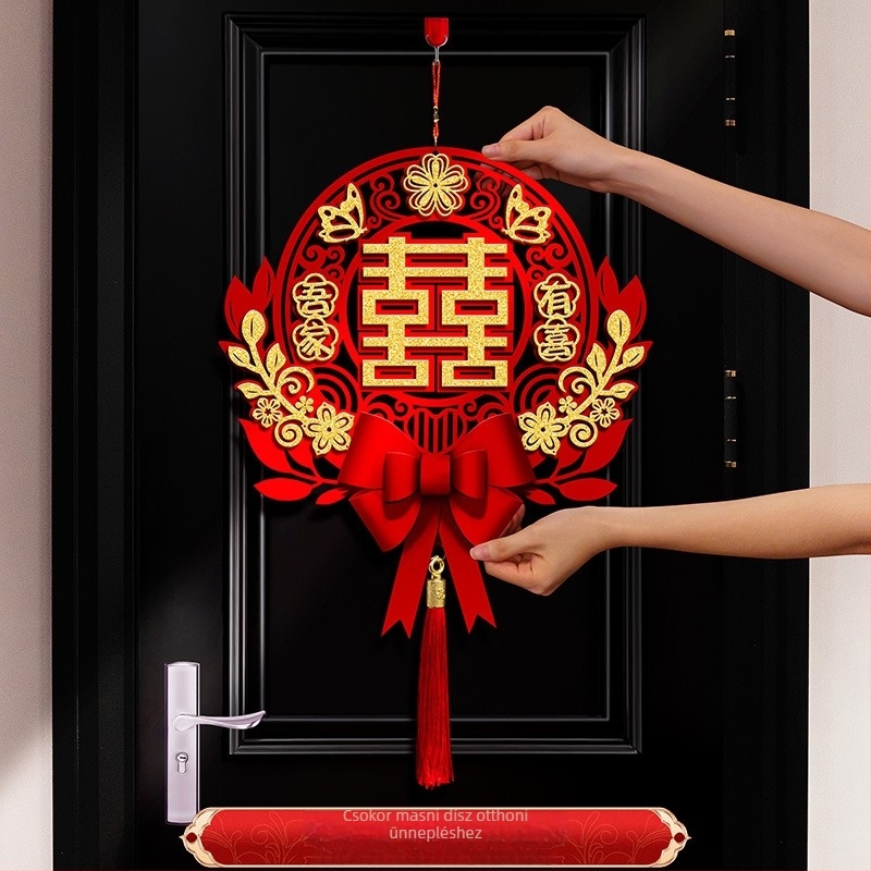 Esküvői ajtódísz készlet kettős boldogság motívummal