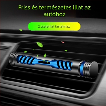 Illatklipsz autó légcsatornához – fémes parfüm tartó, tömör illatmag, forgó vezérlés, cinkötvözet, virágos illat