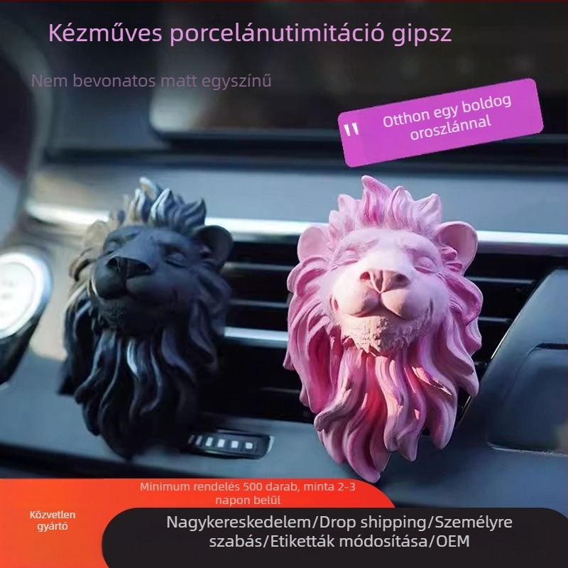 Autó Légcsatorna Illatosító Klipsz – Oroszlán Téma, 55 g, 3 éves élettartam, Testreszabható logó