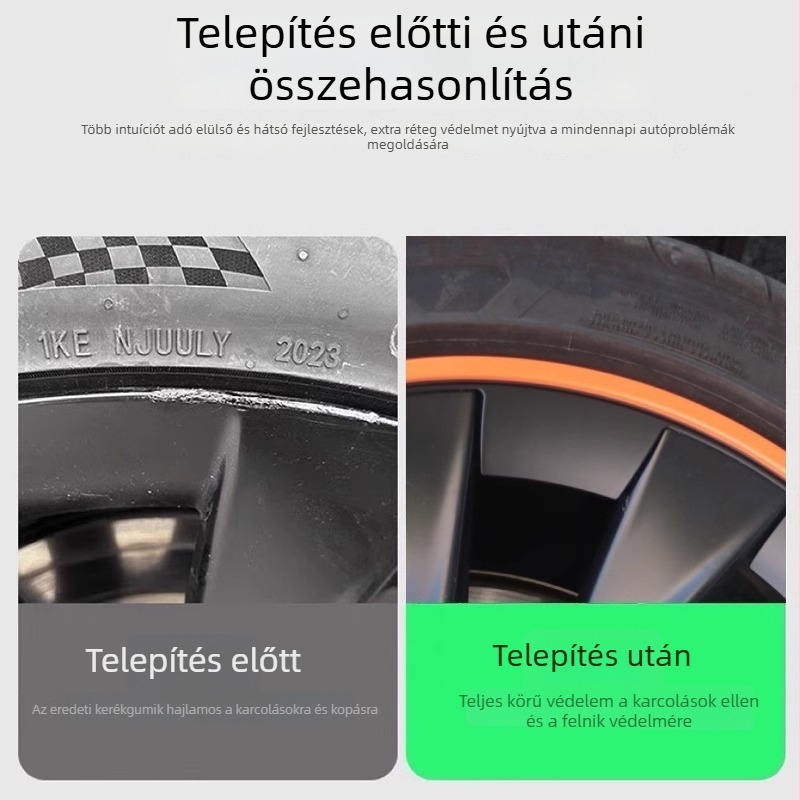 Tesla Model Y kerékagyfedél védőgyűrű, karcolás elleni, megjelenés módosítása, műanyag