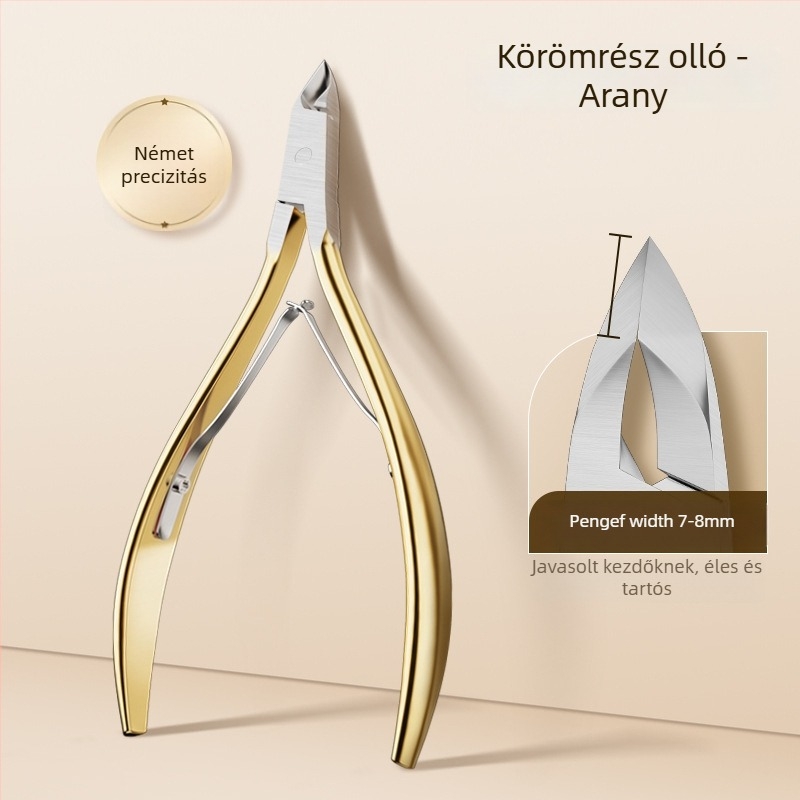 Manikűr készlet a holt bőr eltávolításához: rozsdamentes acél olló és nyomóeszköz, otthoni használatra
