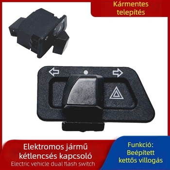 Motorkerékpár vészjelző kettős villogó kapcsoló elektromos robogóhoz