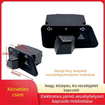 Motorkerékpár vészjelző kettős villogó kapcsoló elektromos robogóhoz