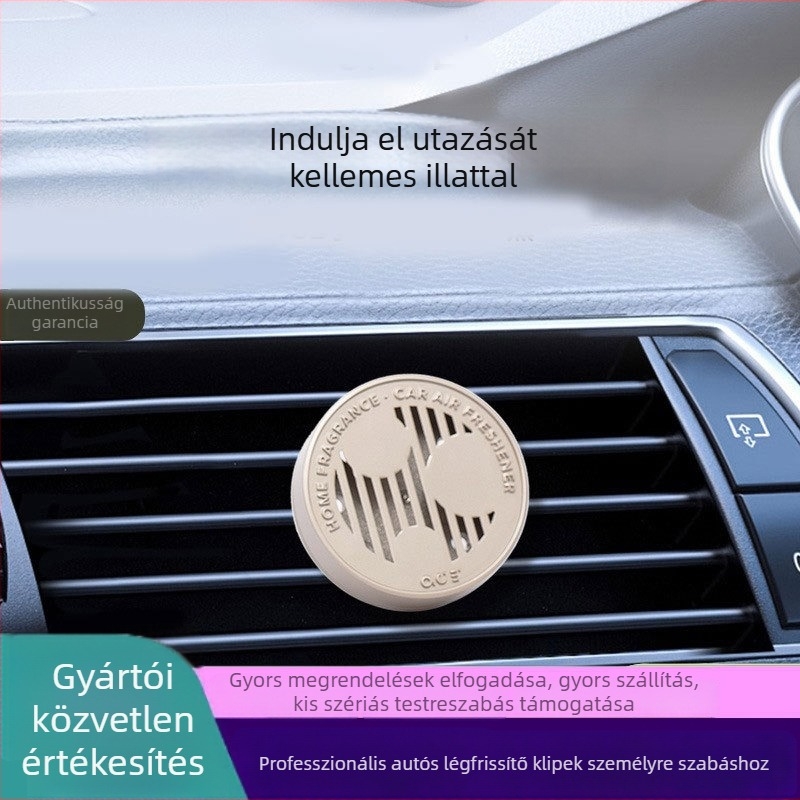 Autóillatosító fém illatosító tartóval, klipek a szellőzőnyílásba, virágos illat, liliom, párolgási idő 31–60 nap, dekoráció és aromaterápia