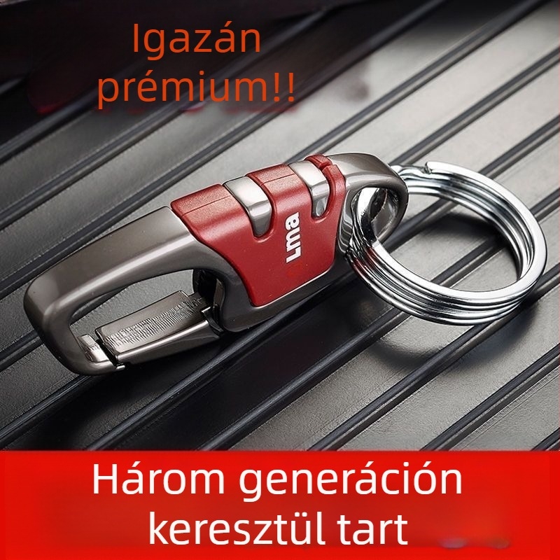 Cinkötvözetű autókulcstartó dupla gyűrűvel – egyszerű, modern stílus, kulcscímke