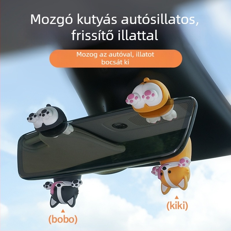 Autóba akasztható aromaterápiás dísz kutya figurával – Moses PVC, 5–10 ml, lógatva, óceán tónusú illat