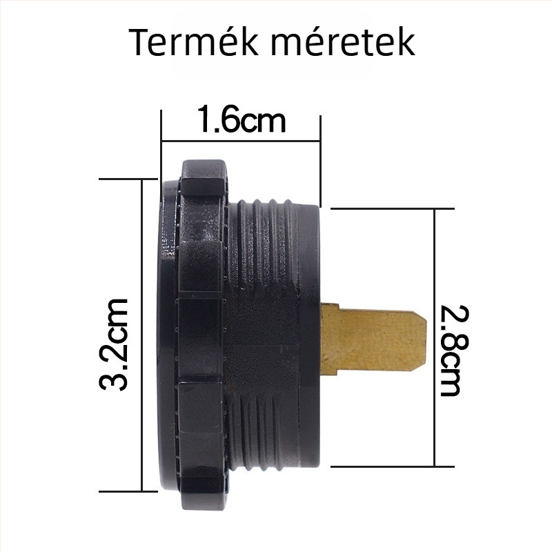 LED kijelzős autófeszültségmérő, modell ZH-668B, ABS, 12V, autókhoz és motorkerékpárokhoz