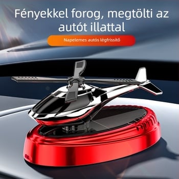 Autó aromaterápiás dísz és parfüm tartó — napelemes, forgó repülőgép belső dekorációhoz, műanyag, óceán illat, nettó tartalom 5 ml alatt, párolgási idő 1–15 nap