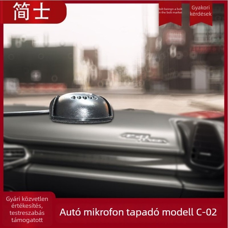Autóba szerelhető Bluetooth mikrofon ragasztóval rögzített, kondenzátor mikrofon, Bluetooth 2.1, 3 m kábel, frekvenciaválasz 100 Hz–20 kHz, SNR ≥ 70 dB