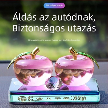 Luxus kristály autóparfüm tartó fényes felülettel — almás illatú diffúzor dekoráció az autó belsőteréhez