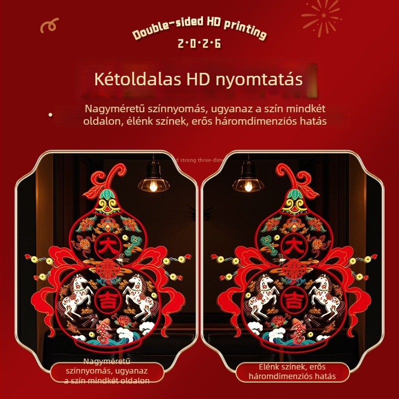Statikus ablakmatrica – Tavaszi fesztivál, PVC, OPP zacskó, ajándékba kész, ablakrács