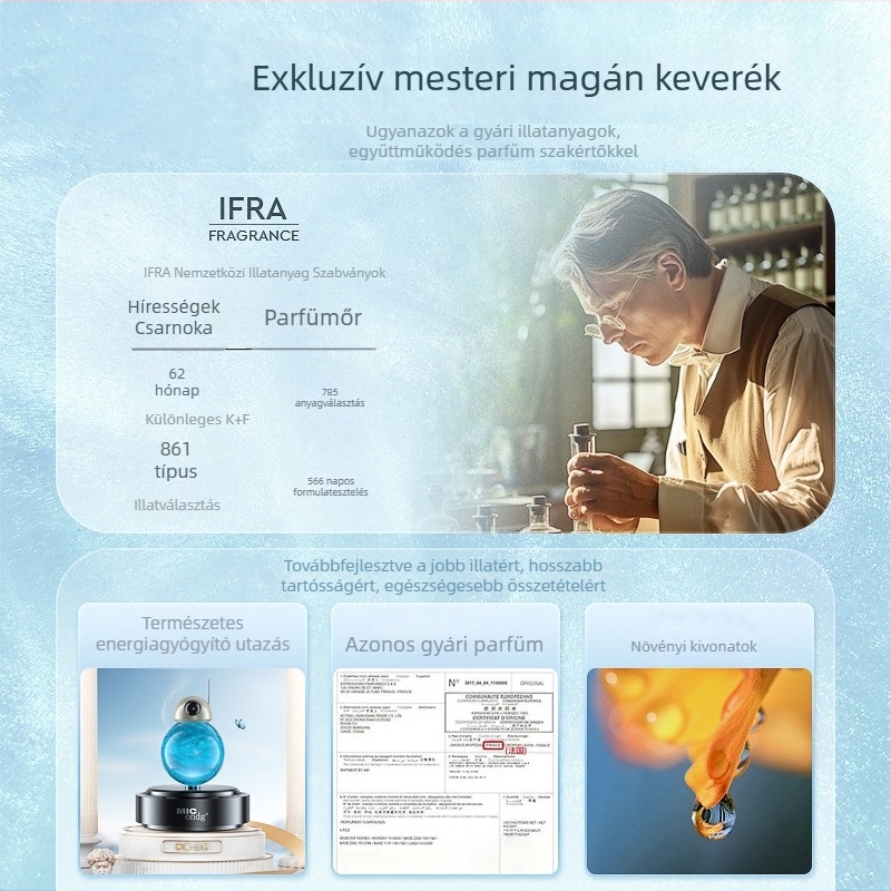 MICondg Autó belső illatosító, alumínium középkonzol, napelemes folyóhomok dizájn, új modell