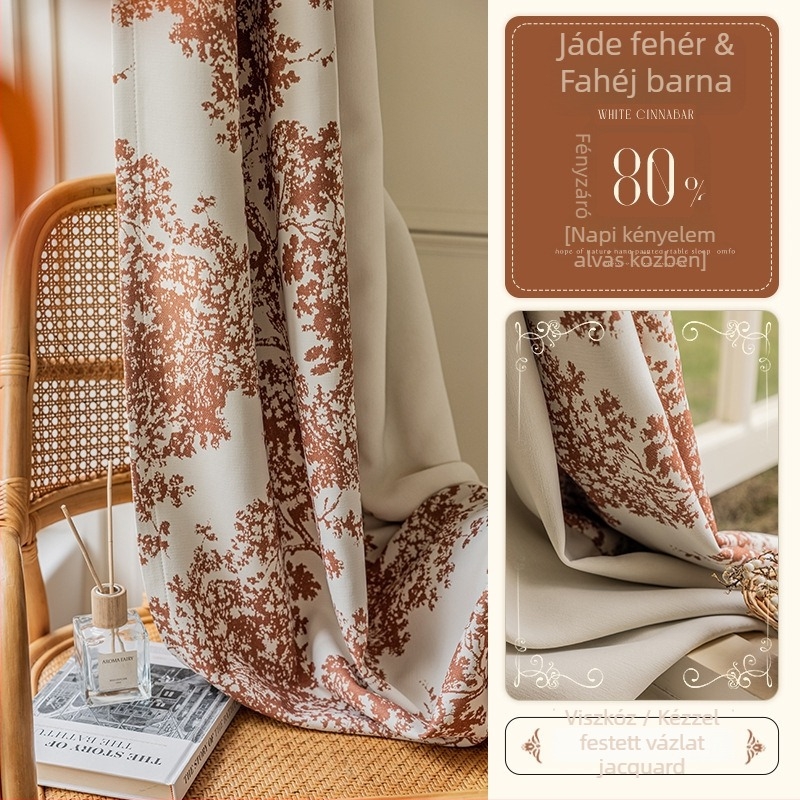 Lily of the Valley függönyök, amerikai retro stílus, könnyed francia stílus, 2026, magas árnyékolás, nappali, elegáns chenille velúr függönyök