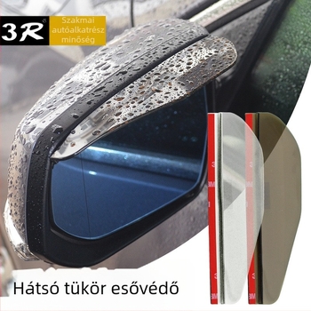 Hátsó tükör esővédő, univerzális, 3R gumi, ragasztós telepítés, kompatibilis sedan/SUV/van/pickup, 100 pár dobozban