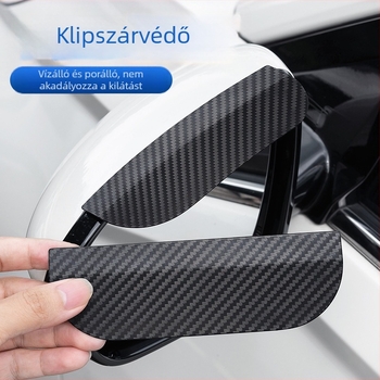 Autó hátsó tükör esővédő – Smooth PVC, telepítés snap-on, testreszabás elérhető, csomagolás 500 pár