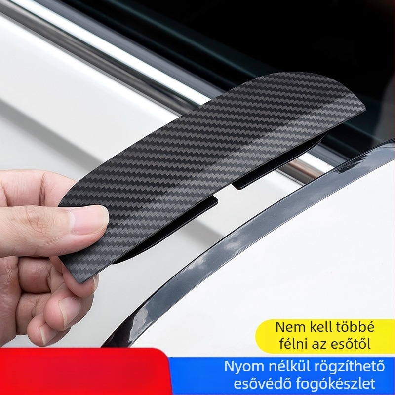 Autó hátsó tükör esővédő – Smooth PVC, telepítés snap-on, testreszabás elérhető, csomagolás 500 pár