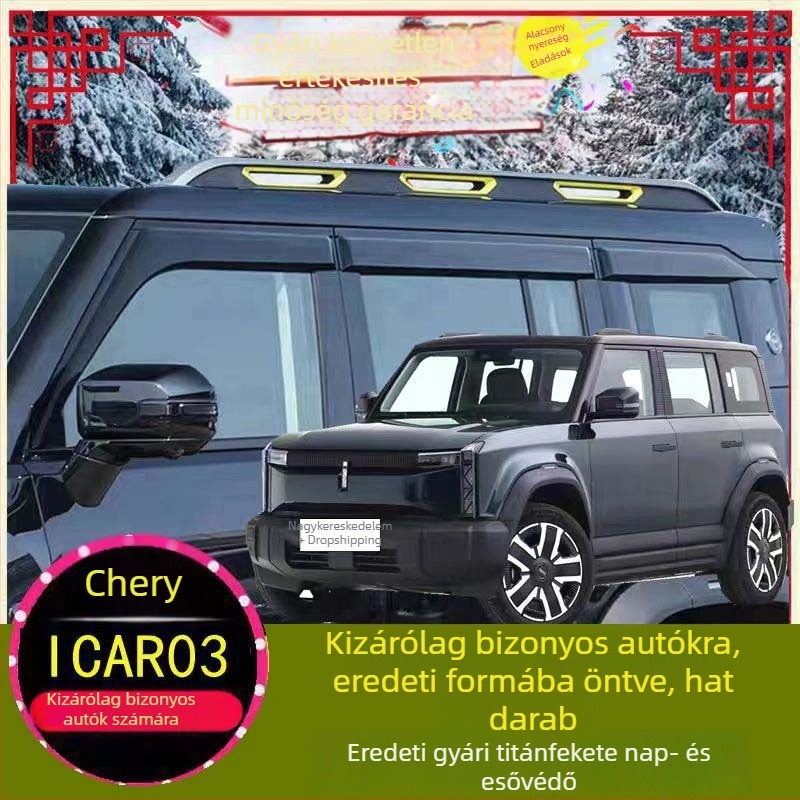 Gumis esővédő szemöldök Chery ICAR03 V23 és Jaecoo J6 – külső kiegészítő Anruicheng