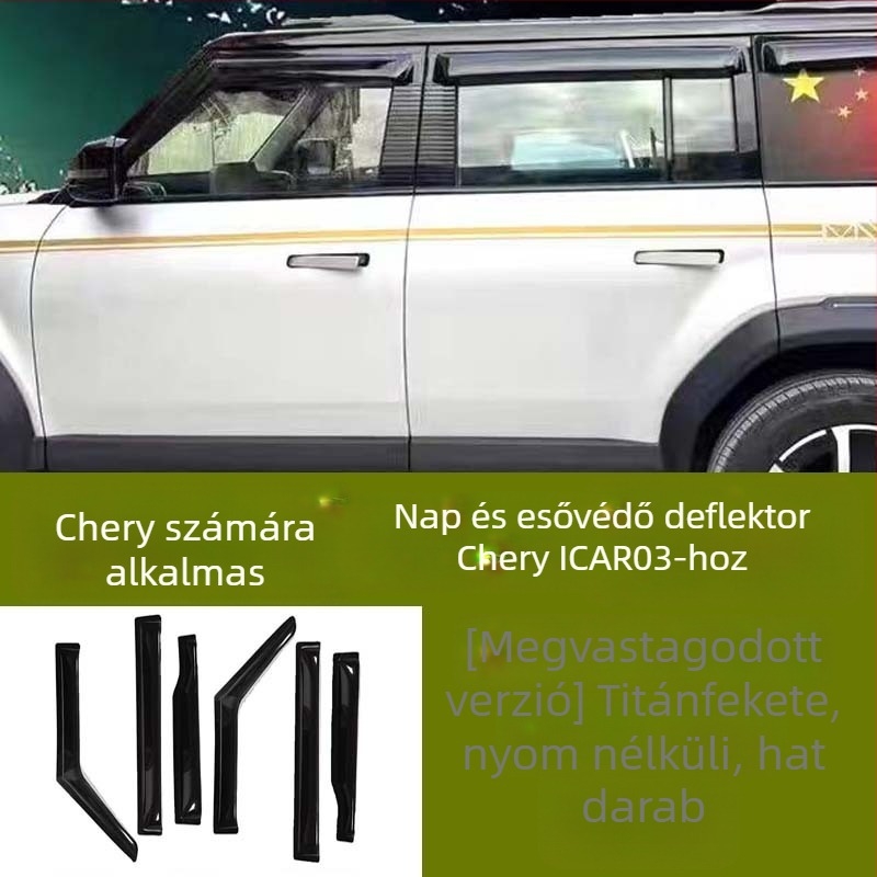 Gumis esővédő szemöldök Chery ICAR03 V23 és Jaecoo J6 – külső kiegészítő Anruicheng