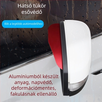 Hátsó tükör esővédő – alumínium ötvözet, napvédelom, deformációállóság, univerzális illeszkedés, ragasztó telepítés, csomag 2 darab, termék kódja Dm-104